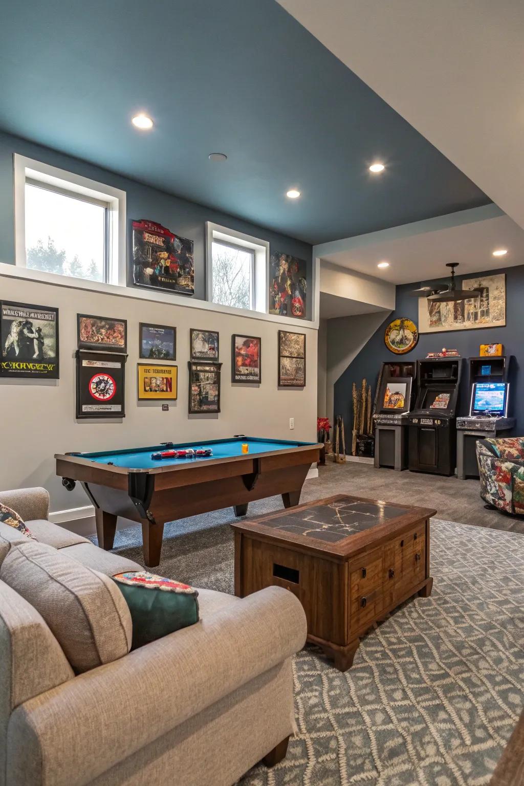 A themed style introduces cohesion and flair to your recreational room.