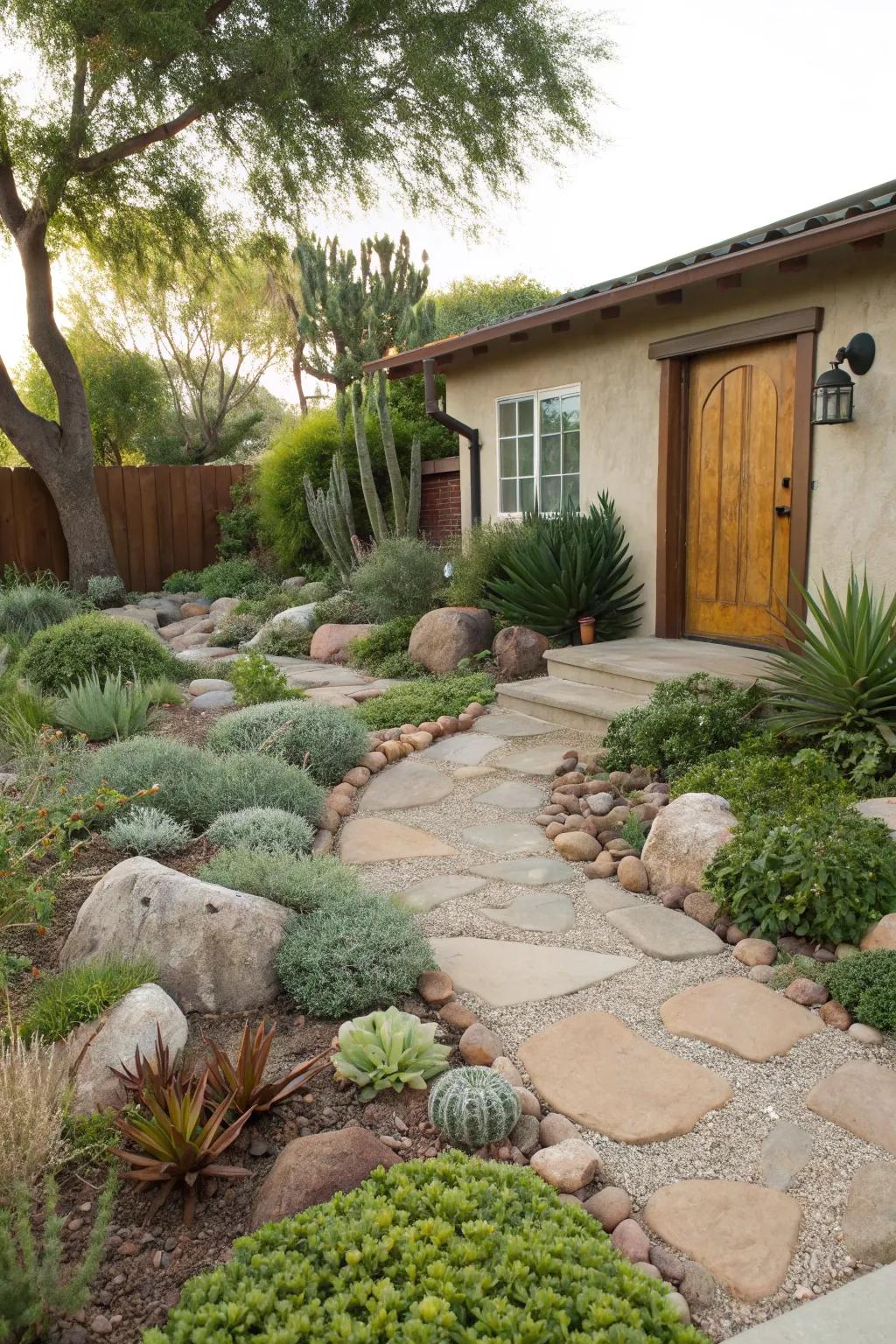 Drought-resistant ground covers present a lush alternative to traditional lawns.
