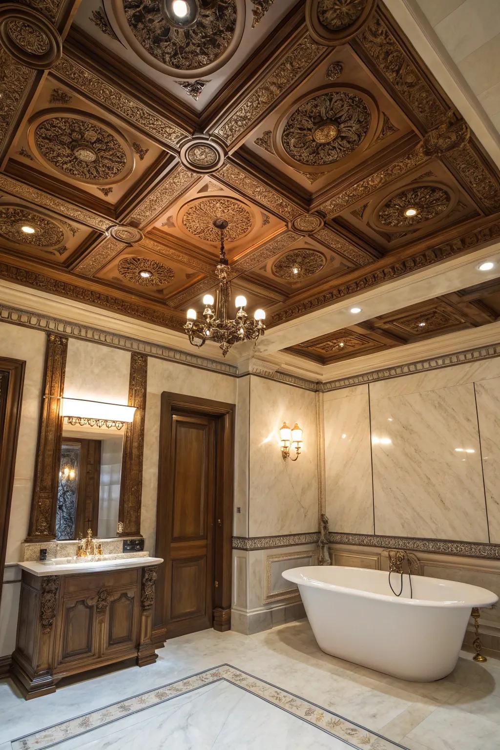 A statement ceiling adds an unexpected wow factor.