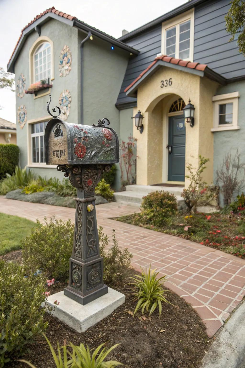 Sculptural mailbox stands turn function into art.