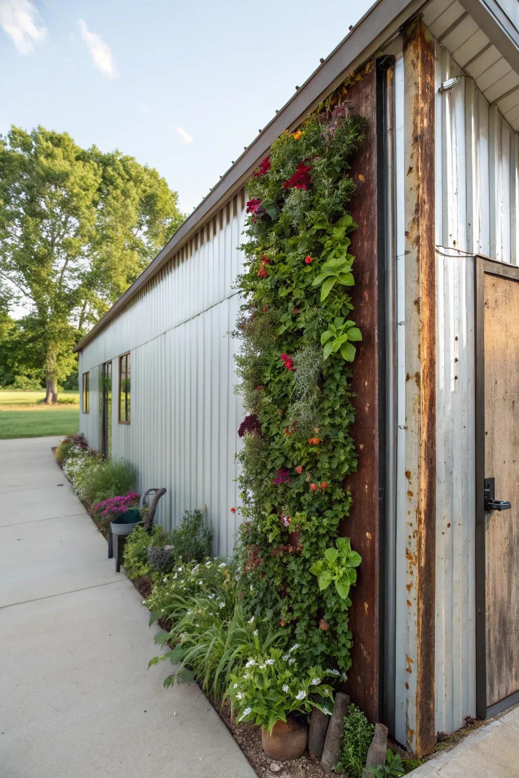 Vertical gardens are a great way to add some greenery.