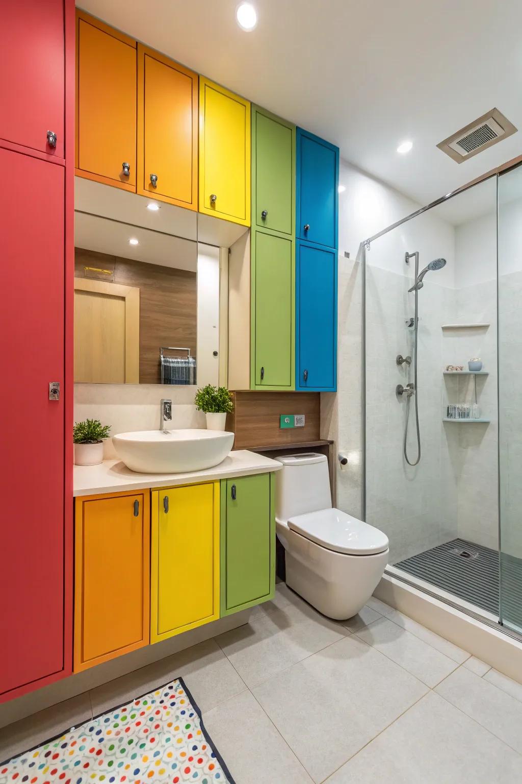 Painted cabinetry adds a pop of fun.