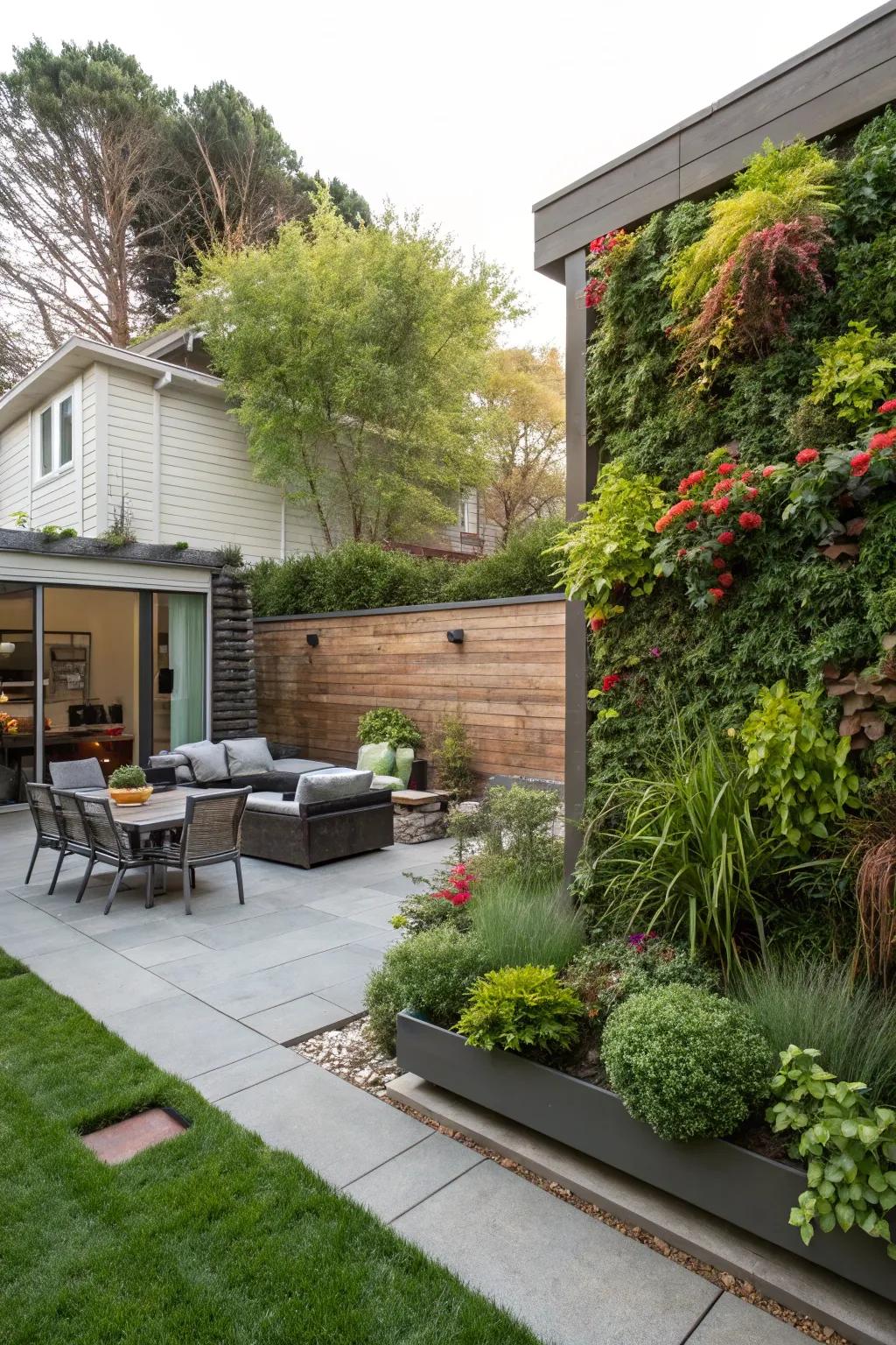 Vertical plots are splendid for appending greenery in compact spaces.