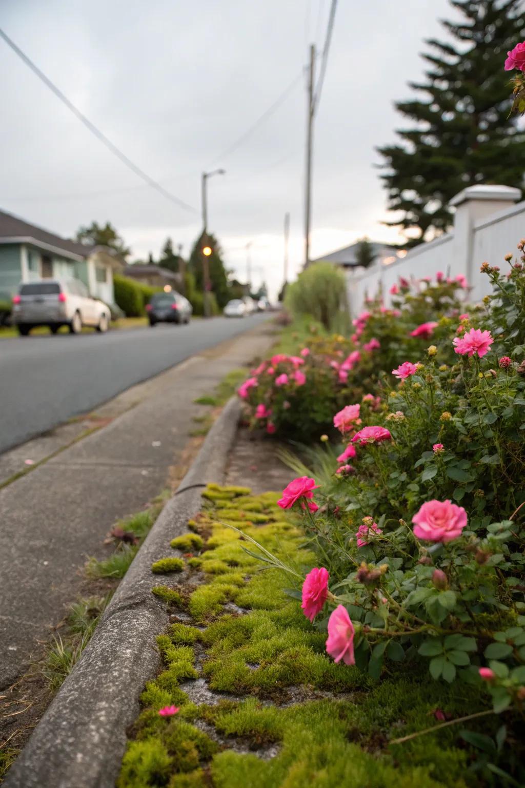 Sun roses infuse roadside charm with their bright blooms.