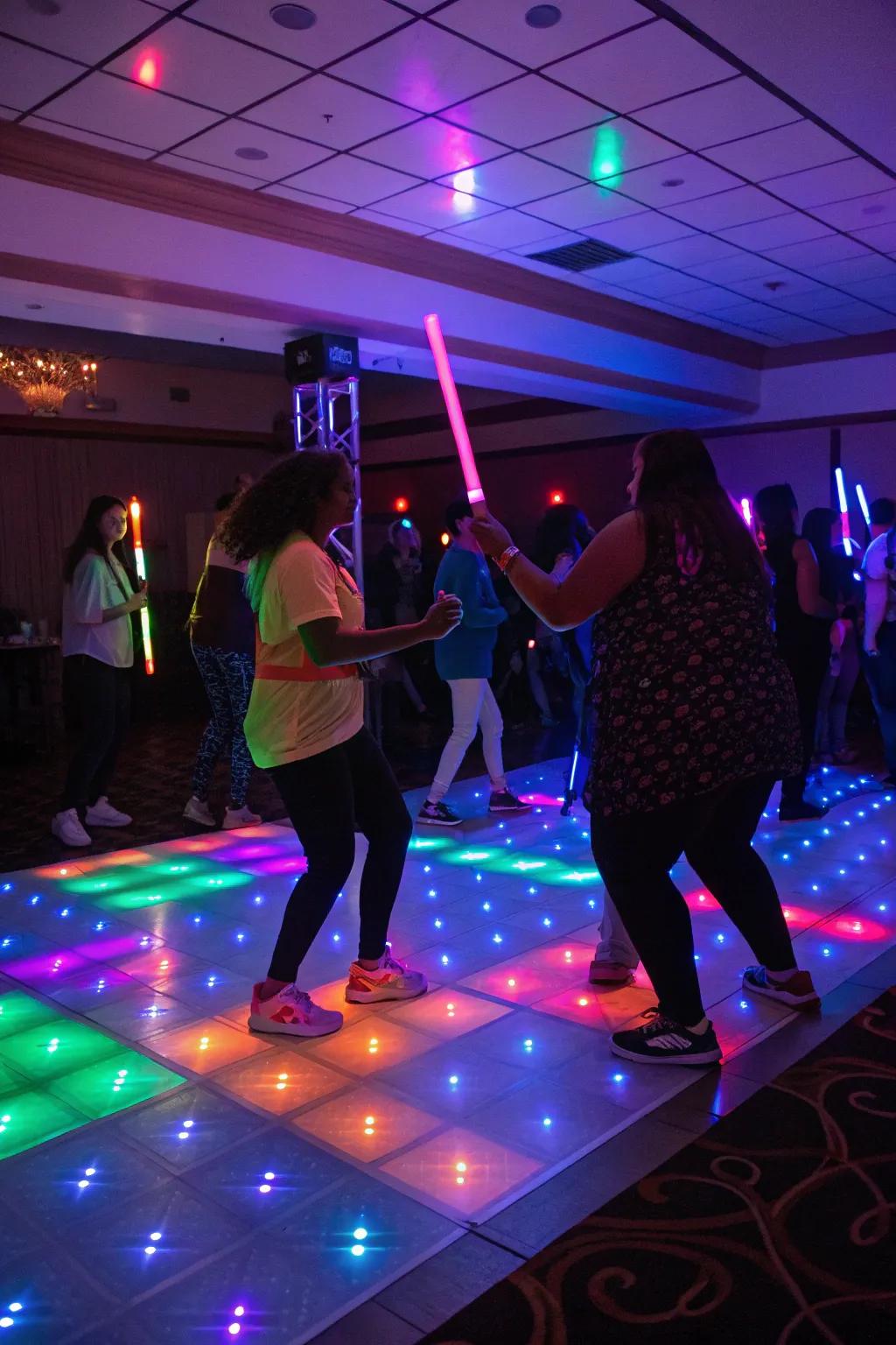 Illuminate the twilight with a vibrant radiant dance area.