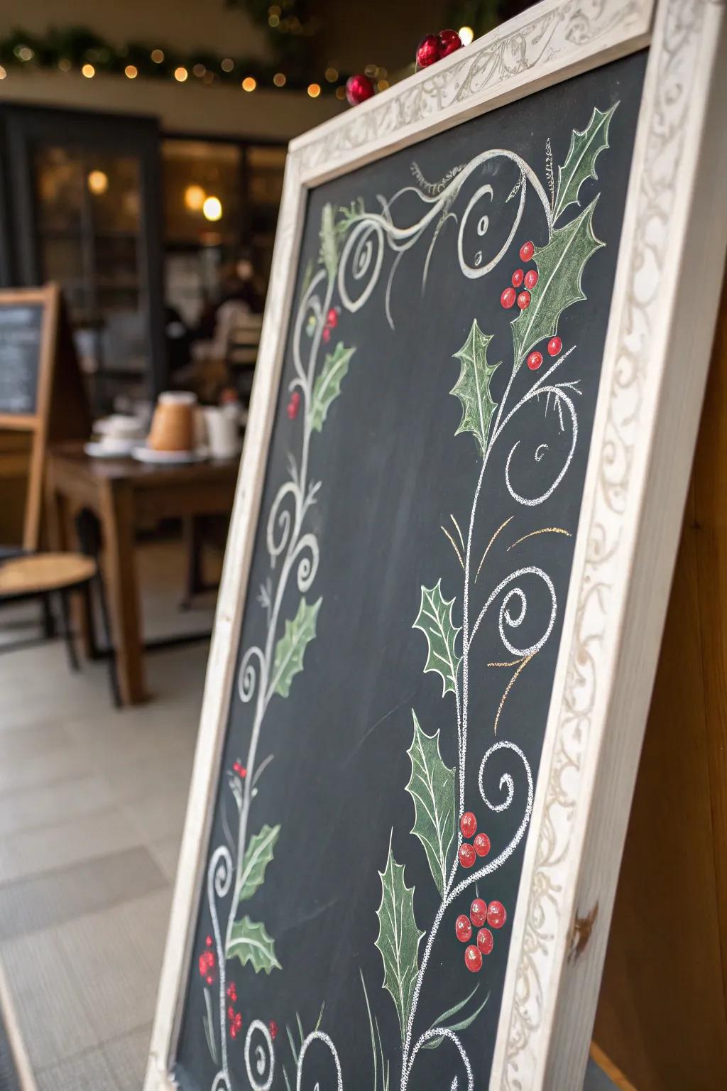 Refined festive edges that append a hint of sophistication to any chalkboard.