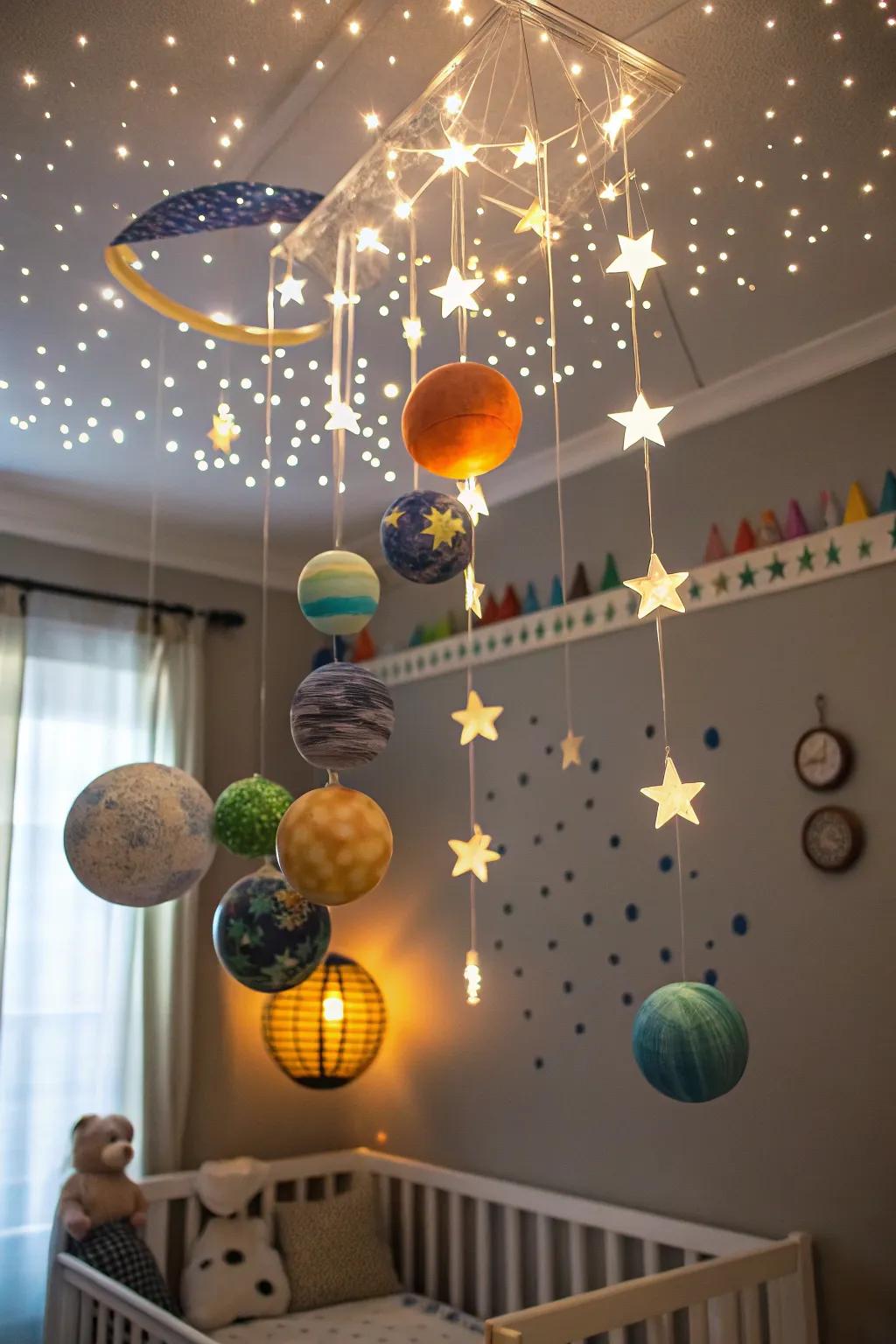 A space voyager nursery that ignites a sense of adventure and discovery.