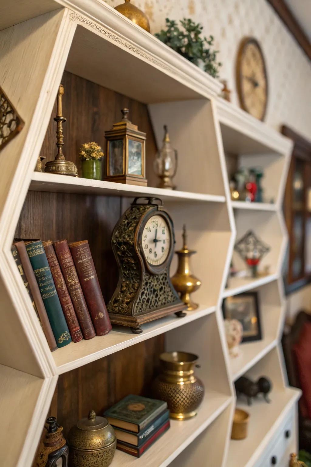 Retro discoveries infuse character into octagon displays.