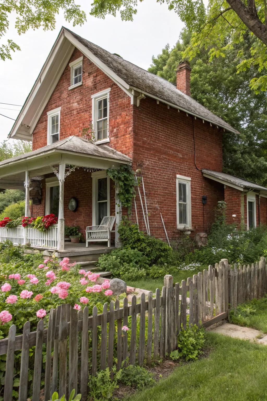 Country red offers a contemporary twist on traditional brick.