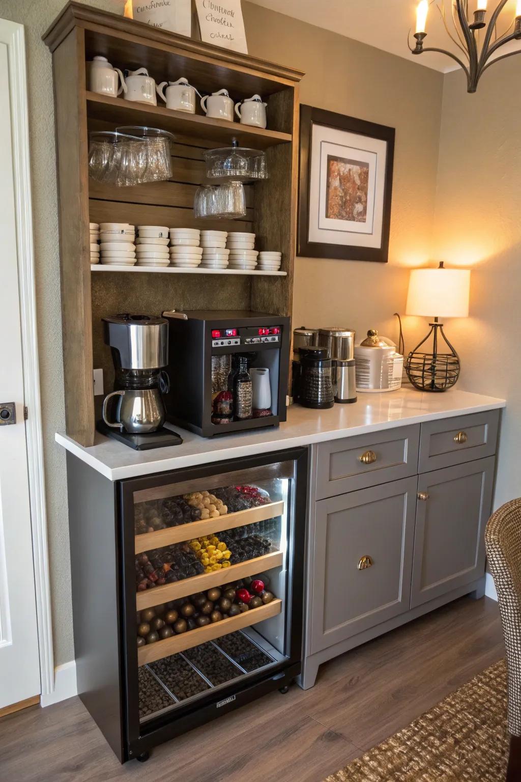 A coffee and wine combo delivers a versatile setting from sunrise to sunset.