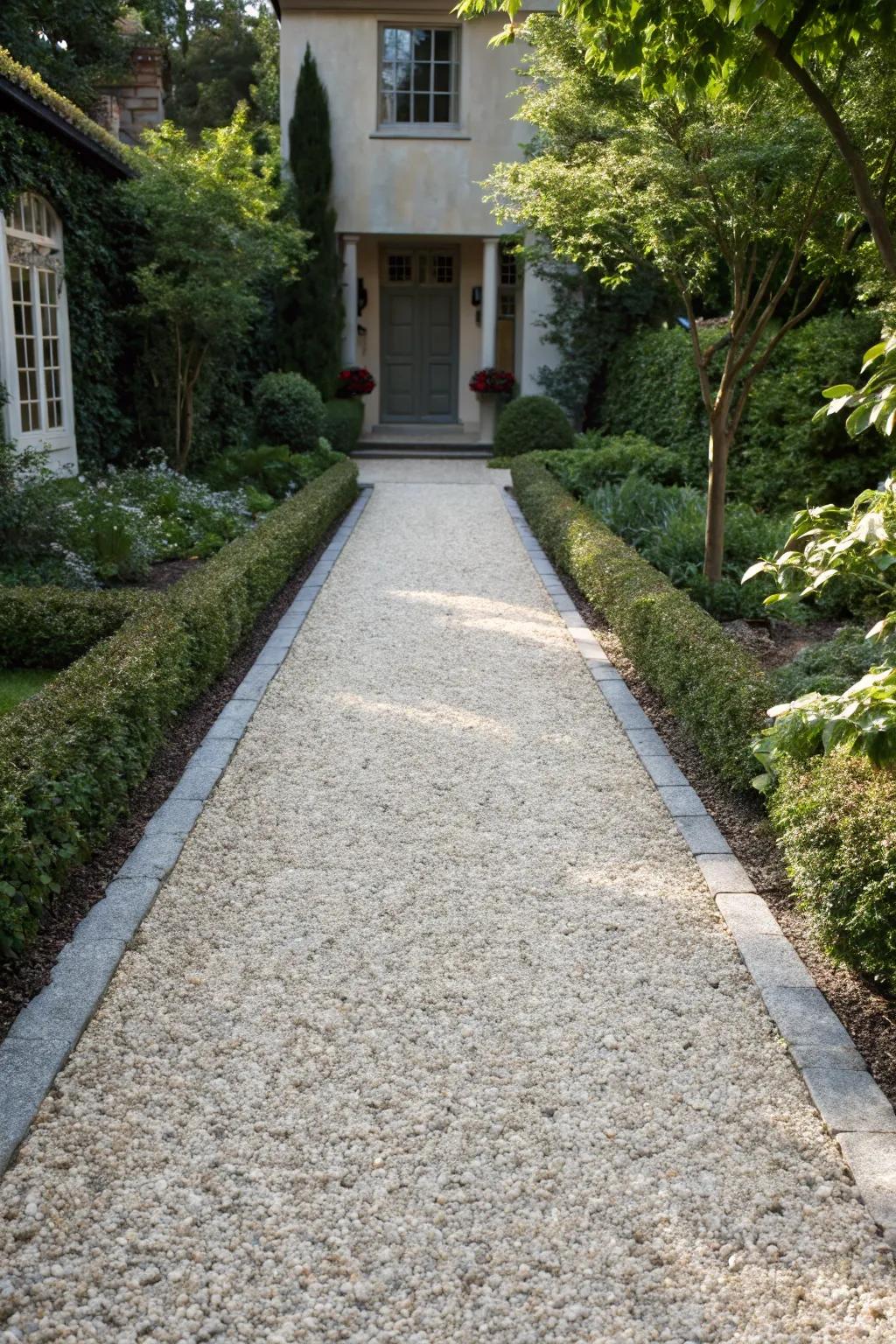 Greet visitors with a gravel entryway.