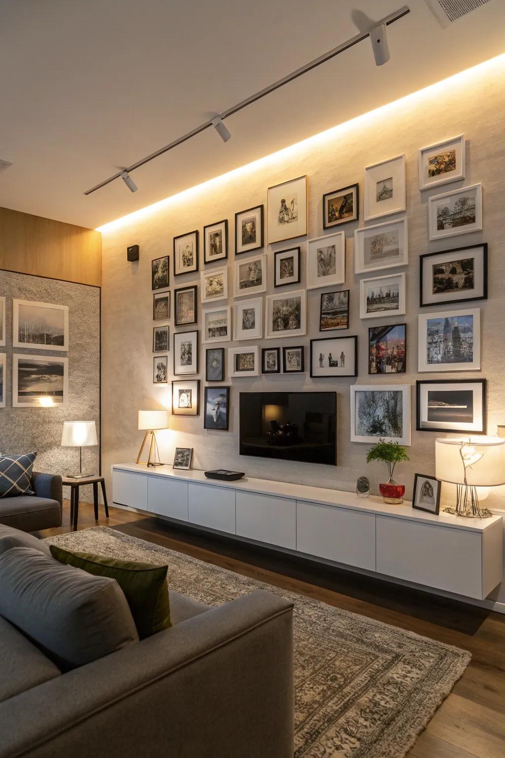 Spot lighting rendering that wall the key area of view.