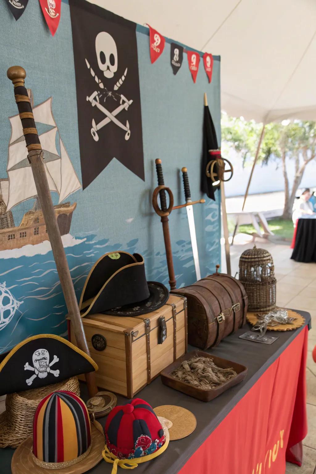 Capture the amusement with a themed snap booth loaded with props.