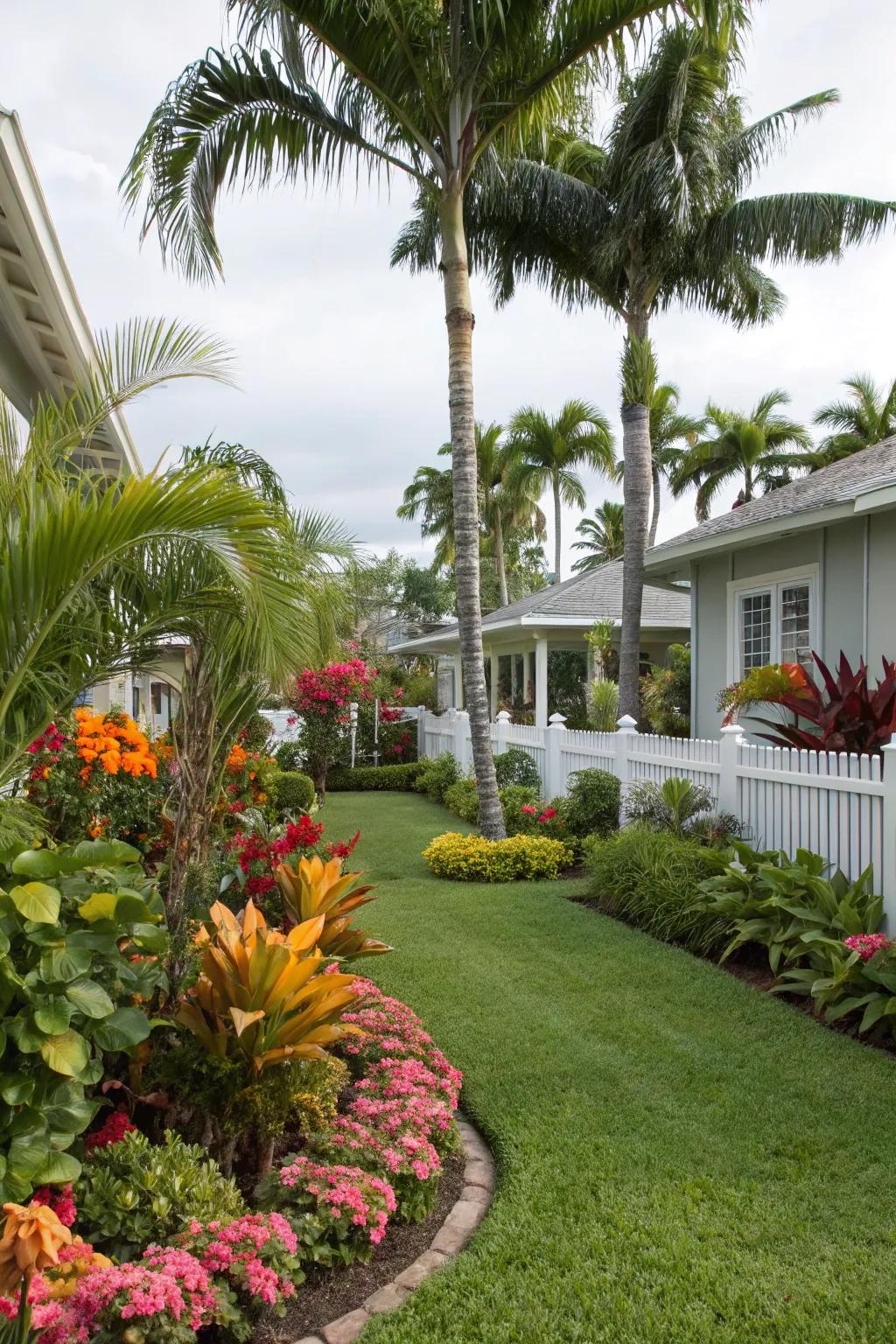 Tropical plants bring a splash of the exotic.