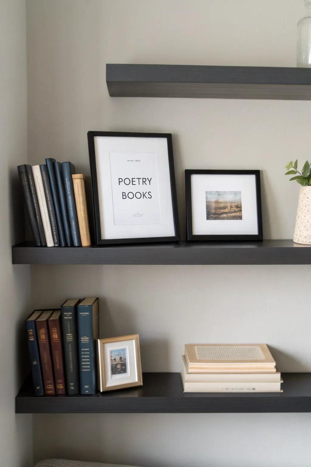 An elevated verse ledge provides a pristine and sophisticated display solution.