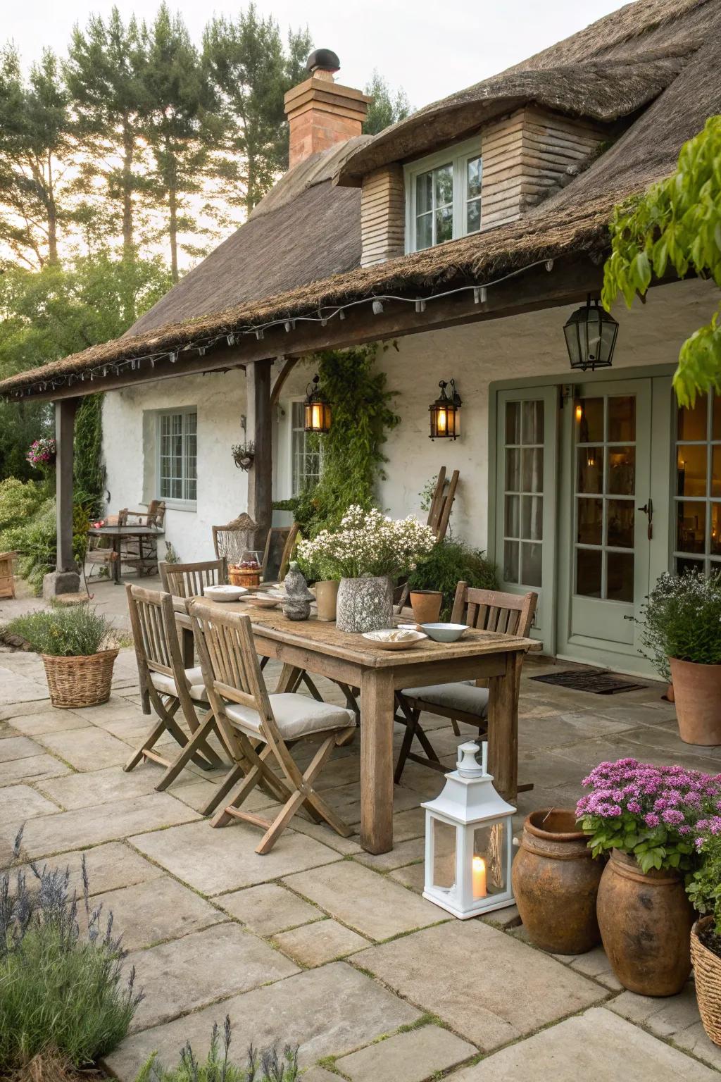 Rural allure bestows rustic elegance outdoors.