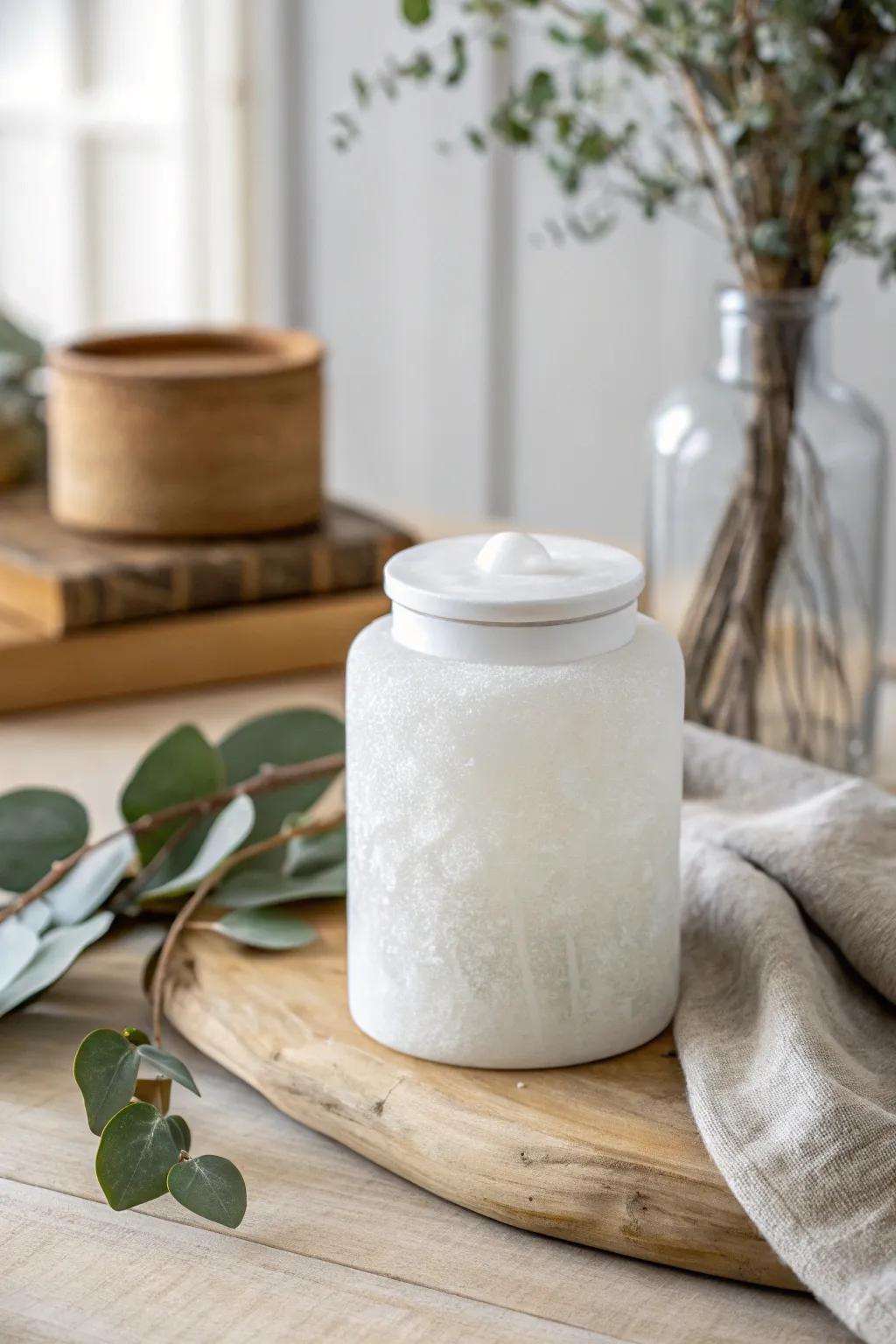 Embrace winter's allure with this frosted resin masterpiece. #MinimalistElegance #ScandiBoho