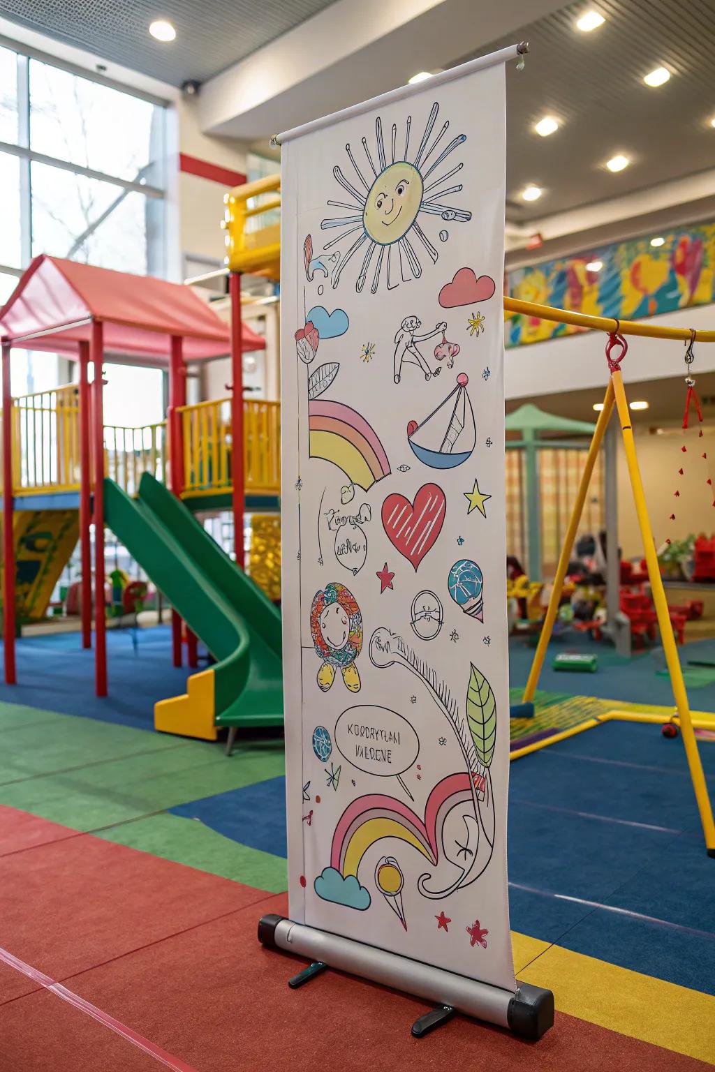 Inspire creativity with a fun, drawing-filled display for kids.