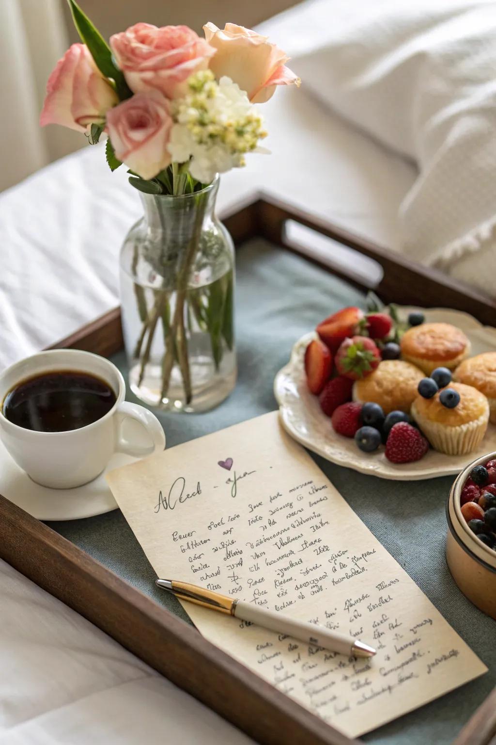 An individualized affection message appends a heartfelt touch to your morning meal.