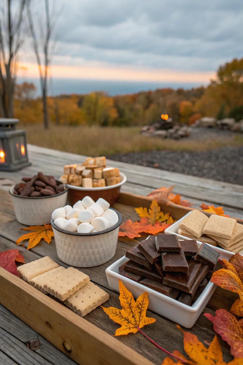 S'mores station for a sweet treat.