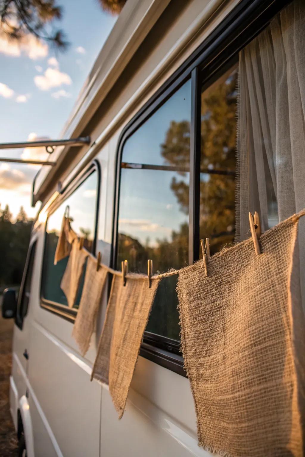 Wooden pegs present a casual and rustic window treatment alternative.