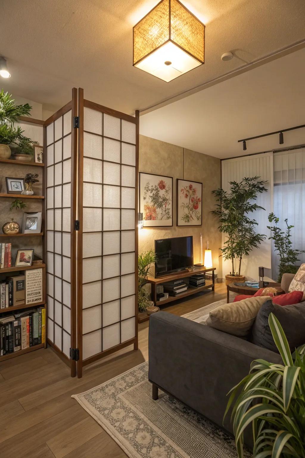 Compact screen walls enhance privacy in snug spaces.