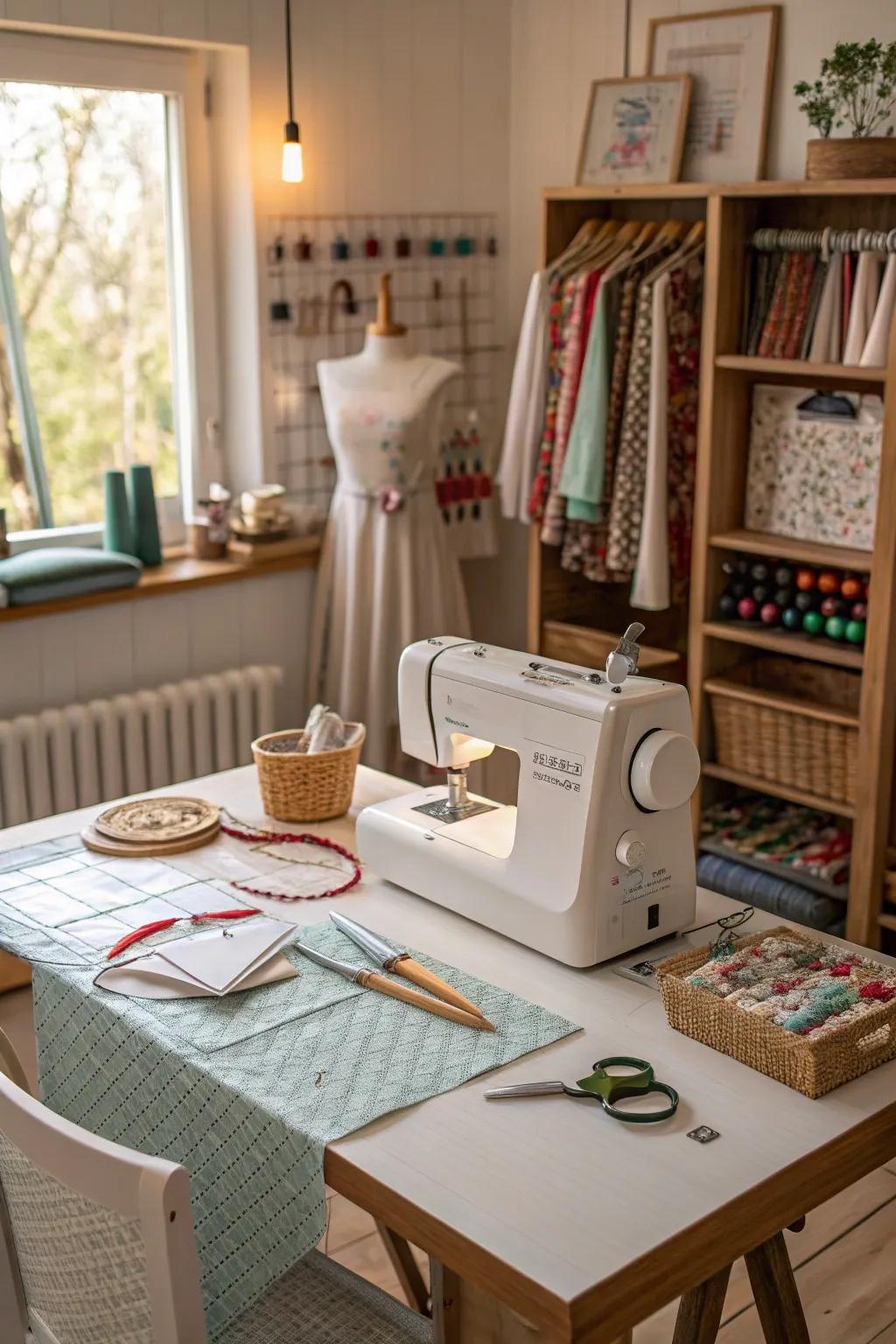 A sewing hub promotes workflow and readiness.