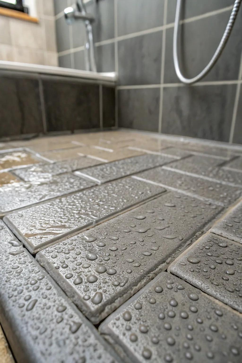 Units with an industrial concrete design give this shower pan a modern and minimalist edge.