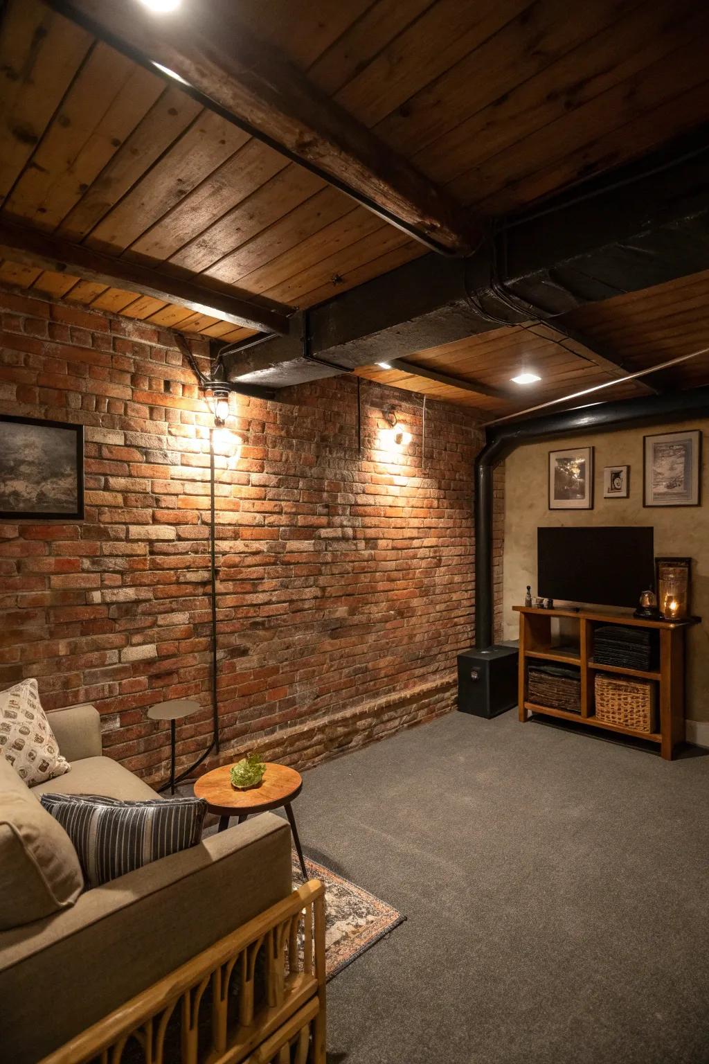 Add charm with a stone block wall.