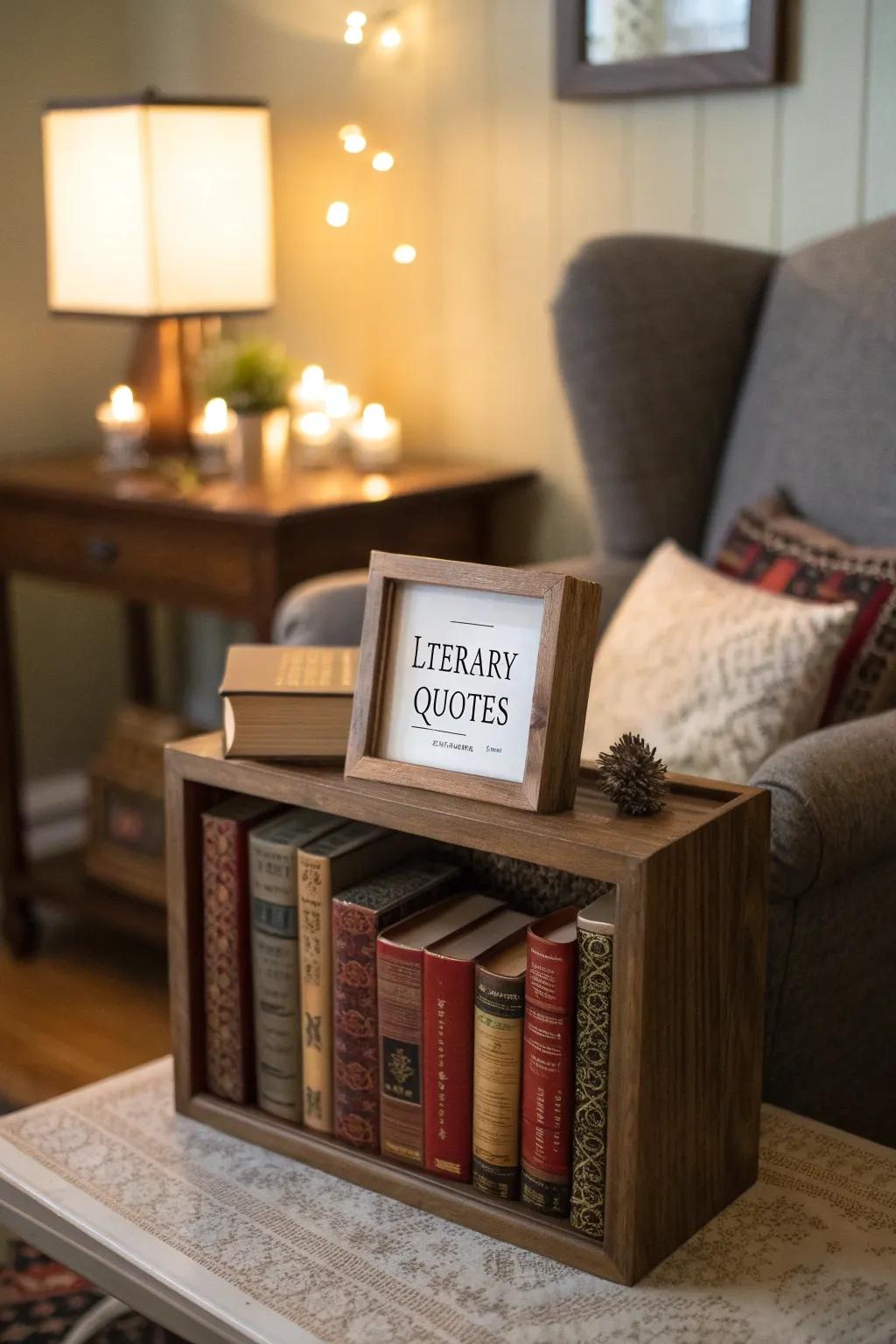 Celebrate your affection for literature using a book-themed shadow box.