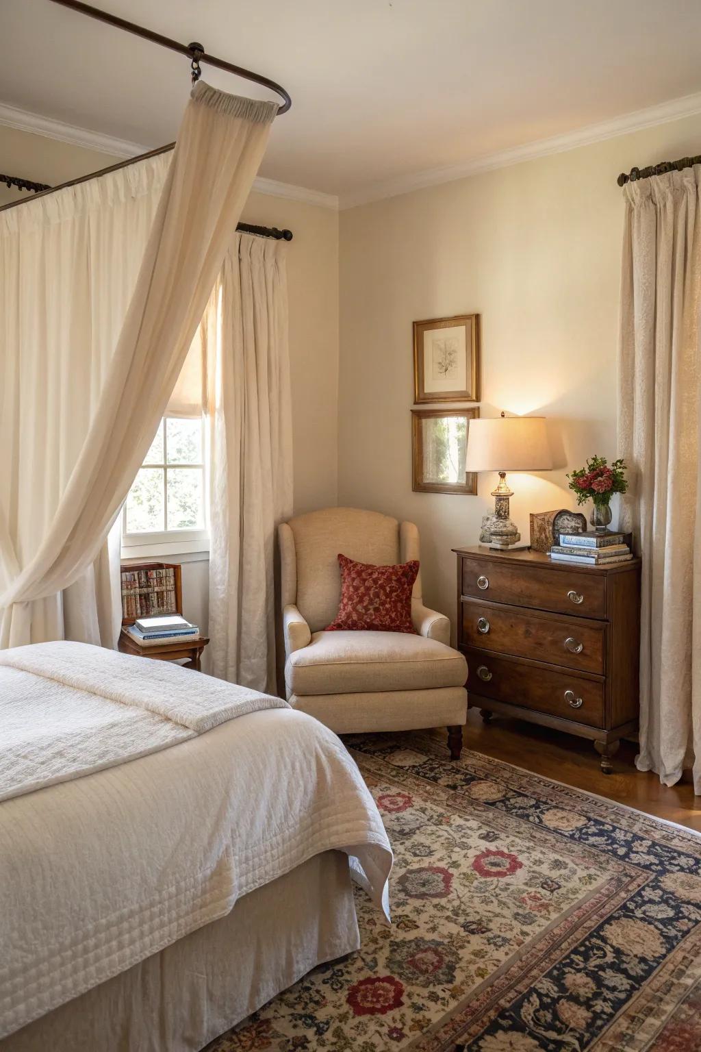 A boudoir haven that offers tranquility in a Southern abode.