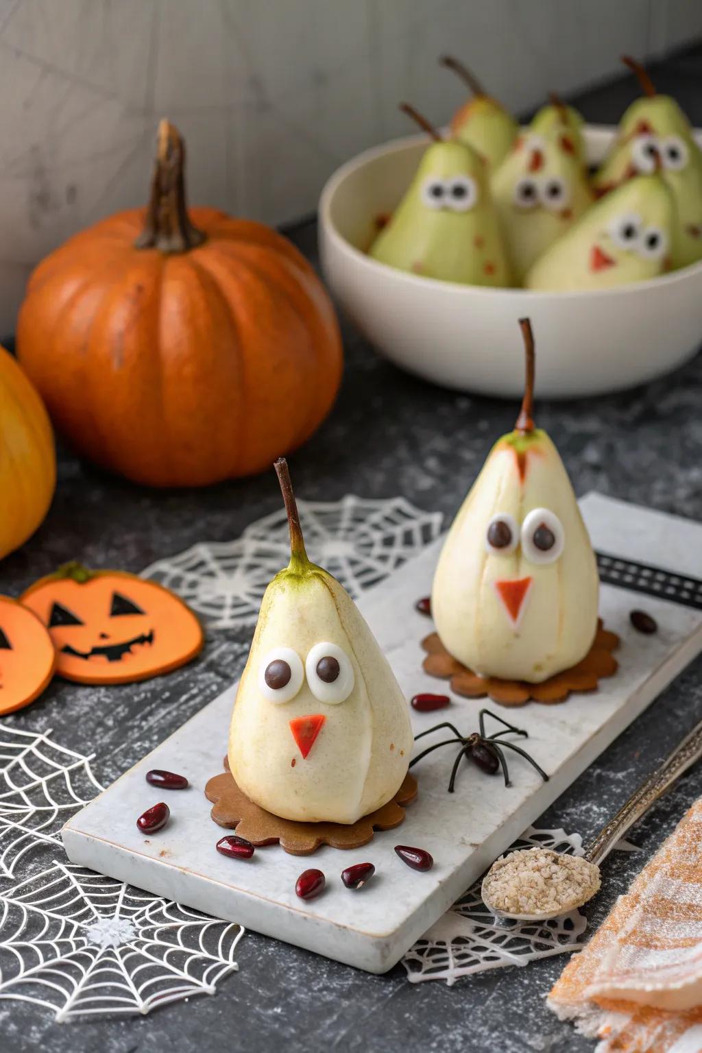 Phantom pears drifting into your Halloween expanse.