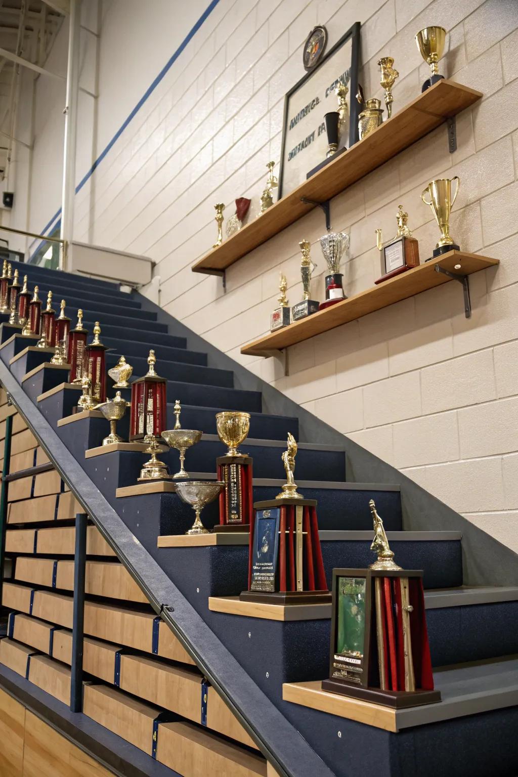 Showcase achievements with creative shelving.