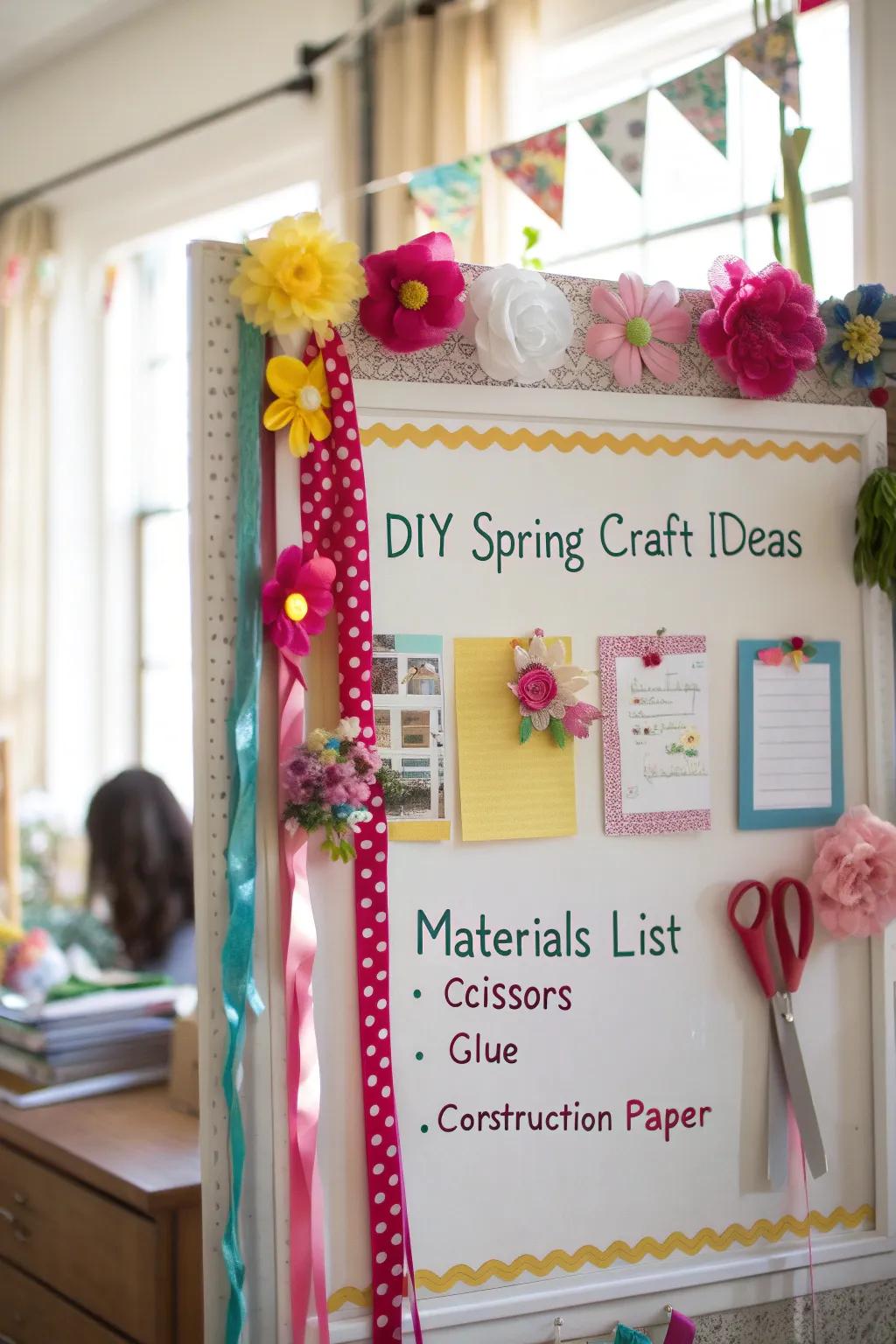 A pinboard exhibiting personalized seasonal creation inspirations and guidelines.