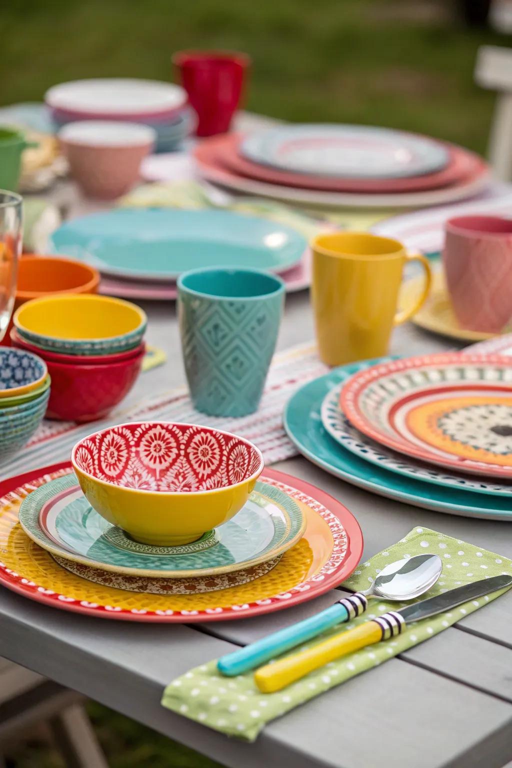 Merging dinnerware aesthetics conjures interest and personalization.