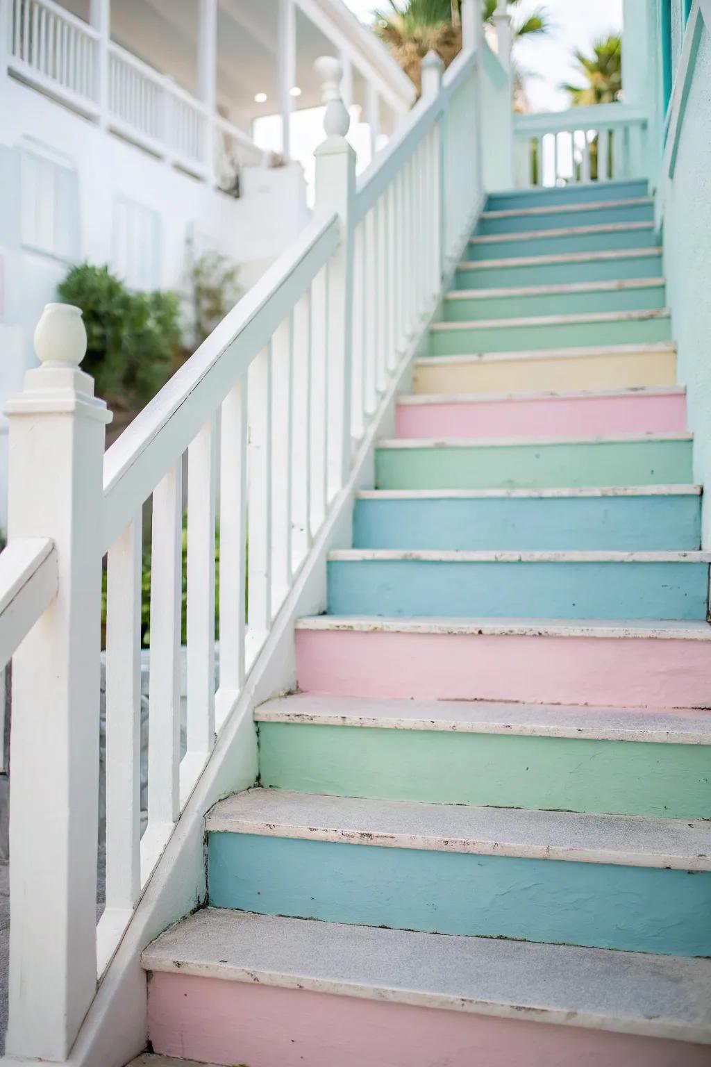 Pastel boards impart a soft, calming ambiance.
