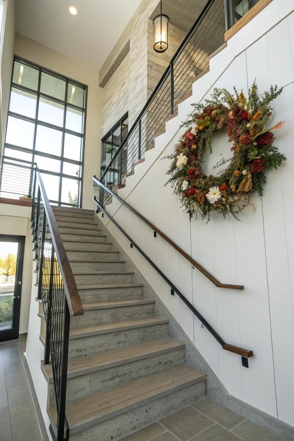 A seasonal garland introduces beauty and nature to your design.