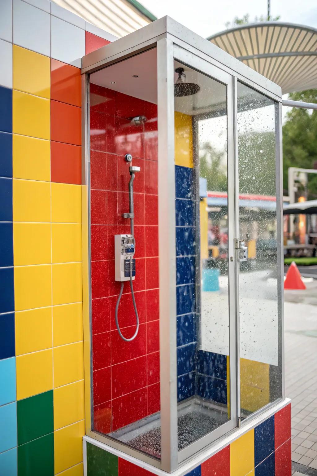 Bold colors inject personality and energy into your shower.