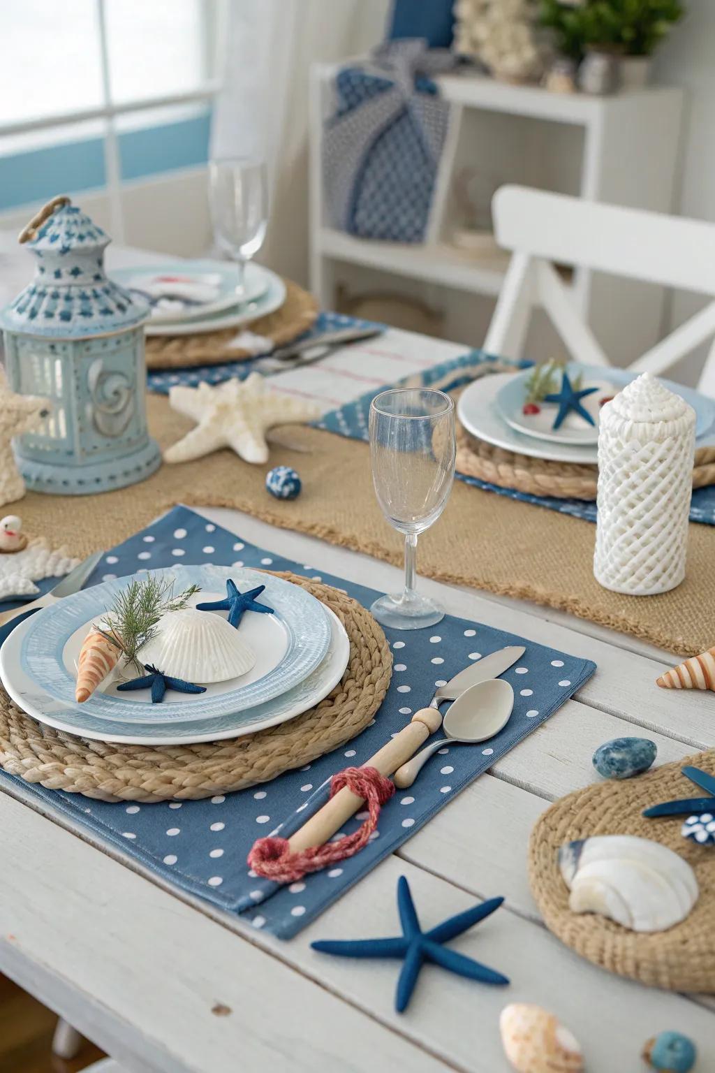 Playful themes like a coastline getaway bring festivity to the table.
