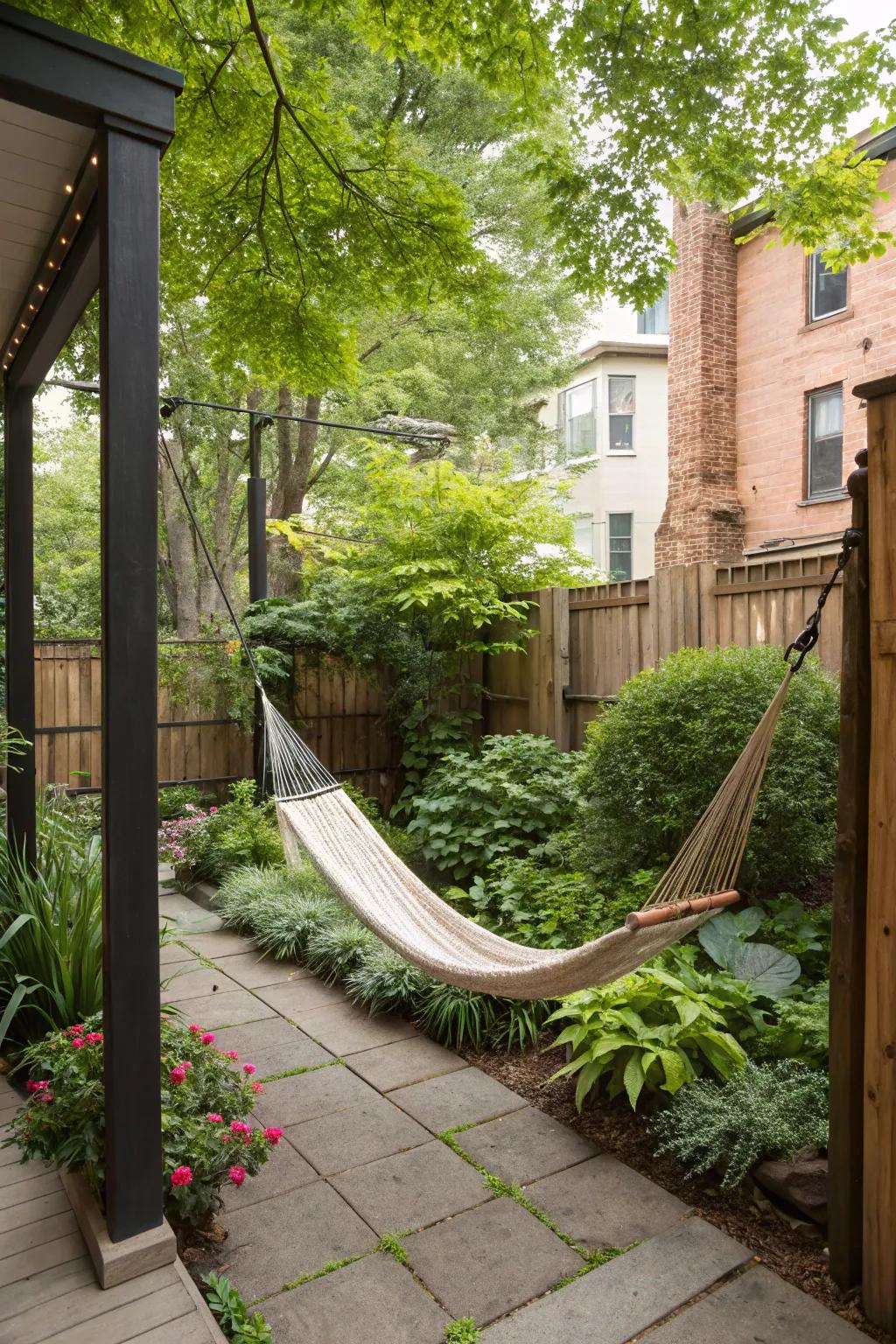 Swing into loosening up using a hammock.
