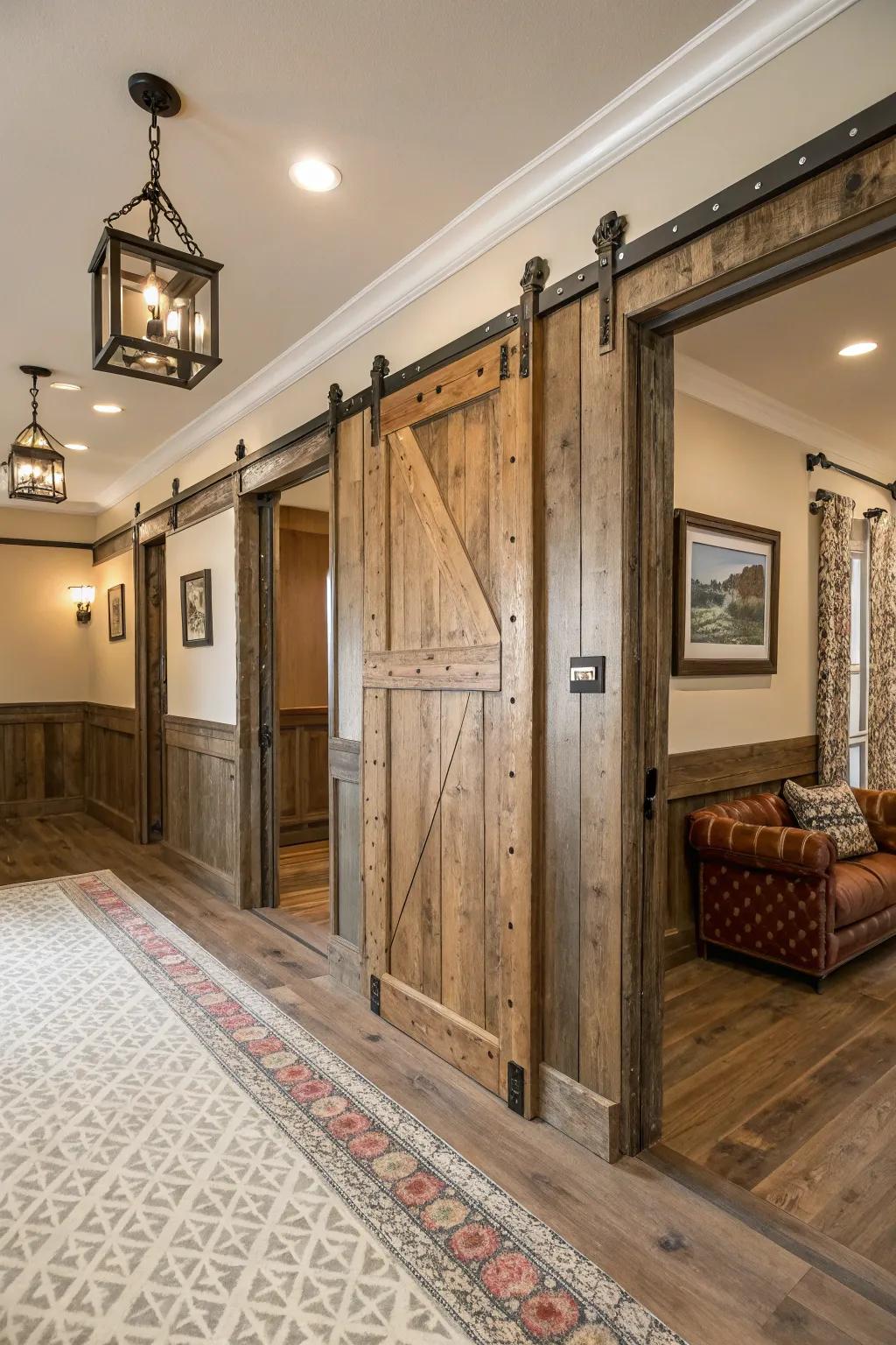 Unique trim materials fashioning a distinctive aesthetic.