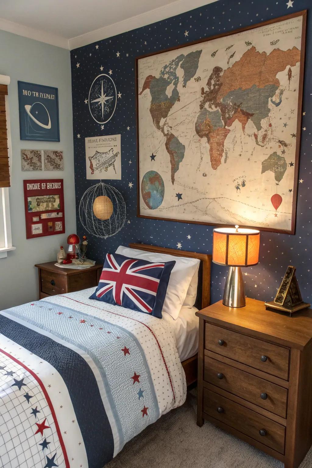 A space with themed additions that give it a sense of adventure.