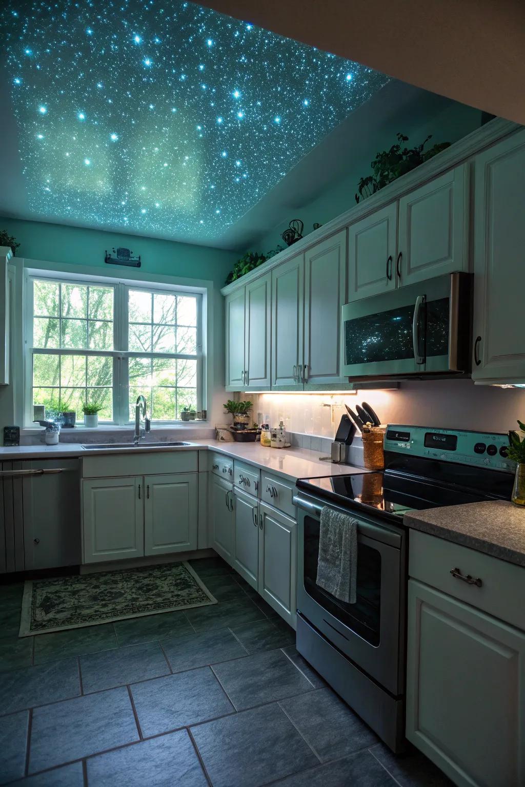 Luminescent paint provides a unique, subtle lighting effect.