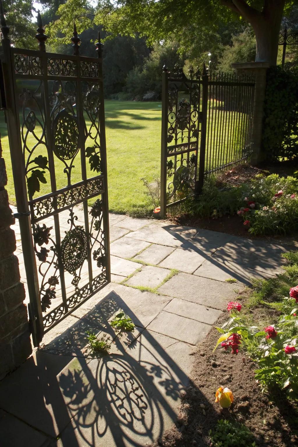 Ornamental patterns adding artistic flair to the entryway.