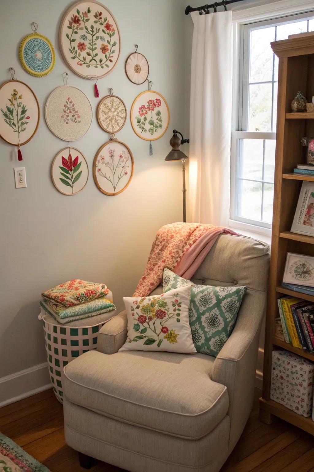 Stitched hoops are personal and charming.