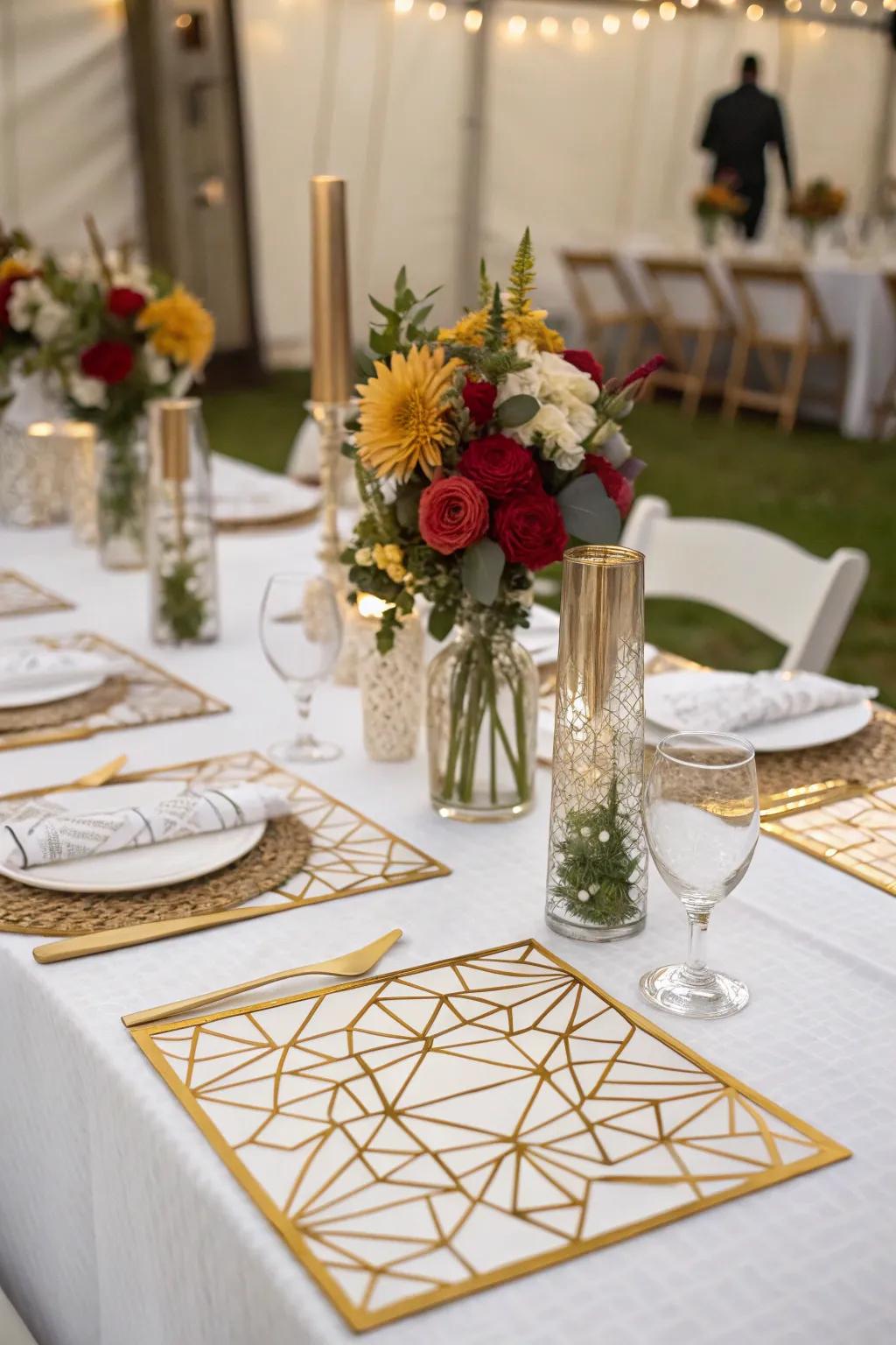 Contemporary symmetrical designs add sleekness
