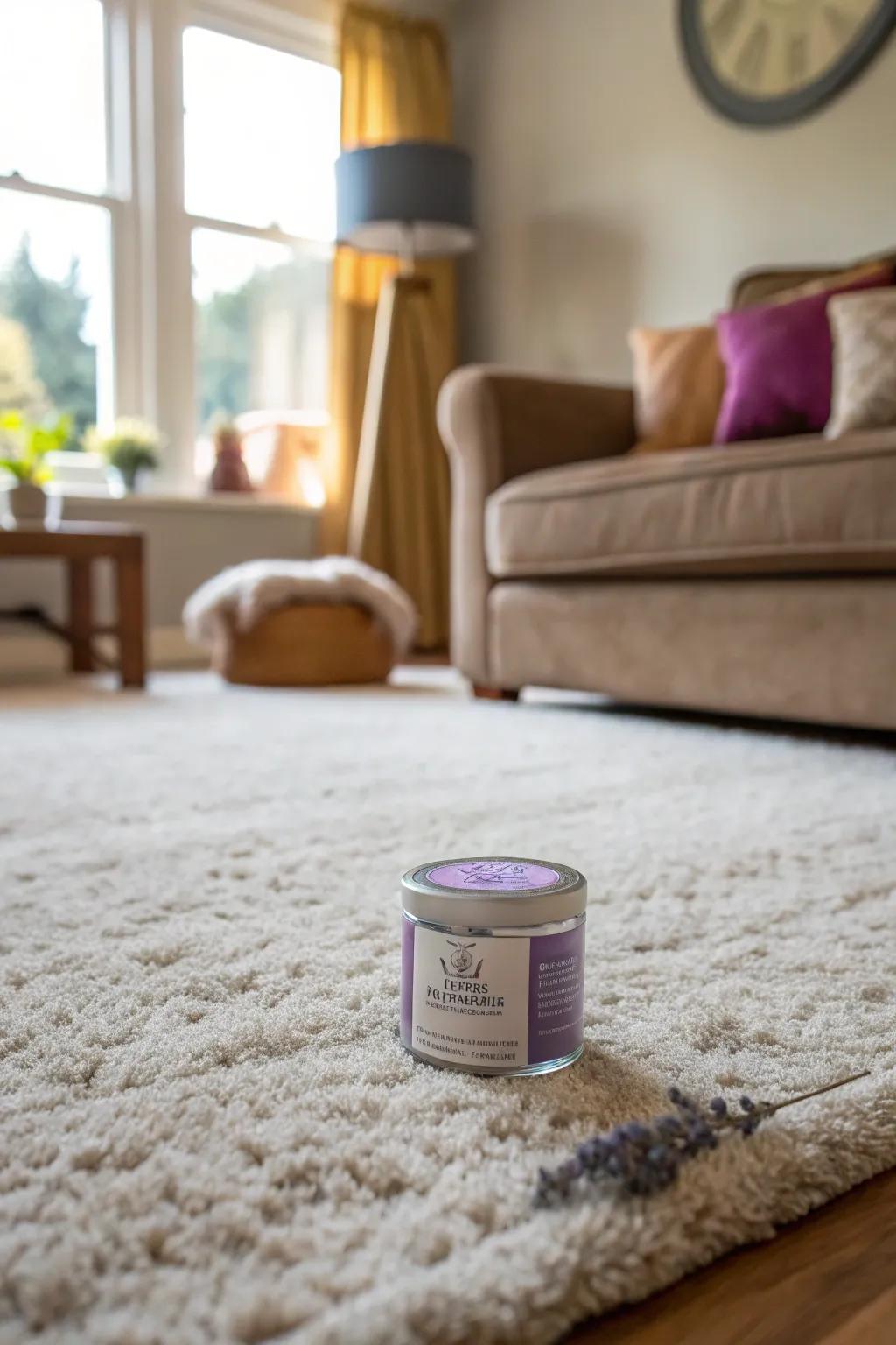 Keep your dwelling smelling fresh with lavender carpet freshener.