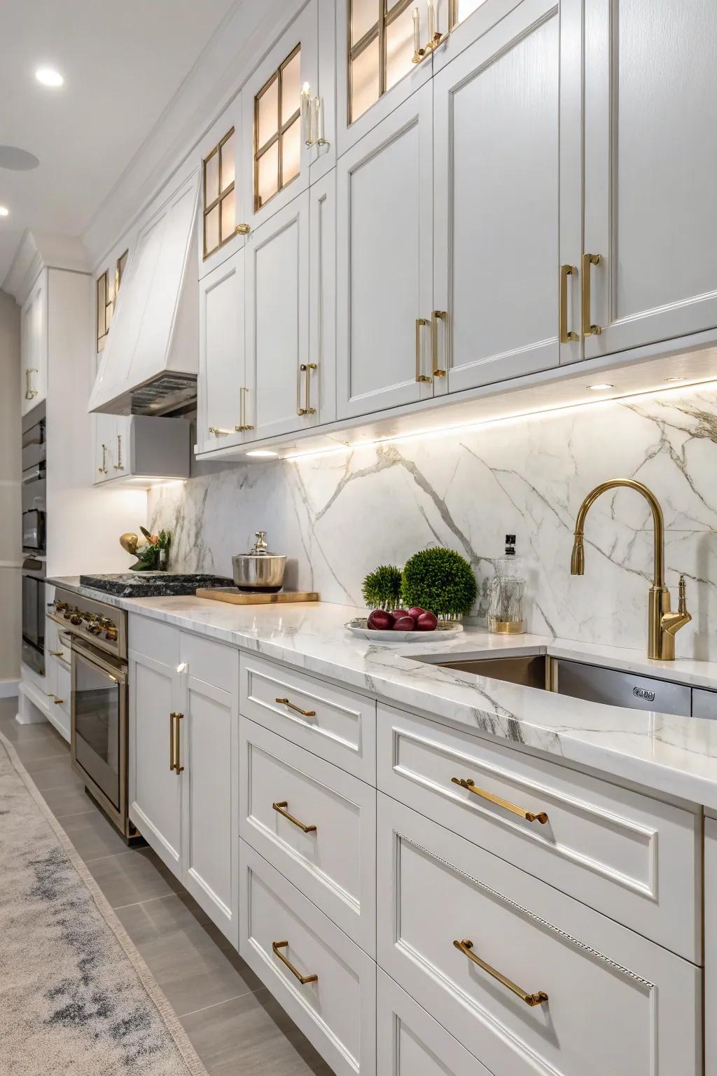 Metallic accents introduce contemporary elegance to the cooking area.