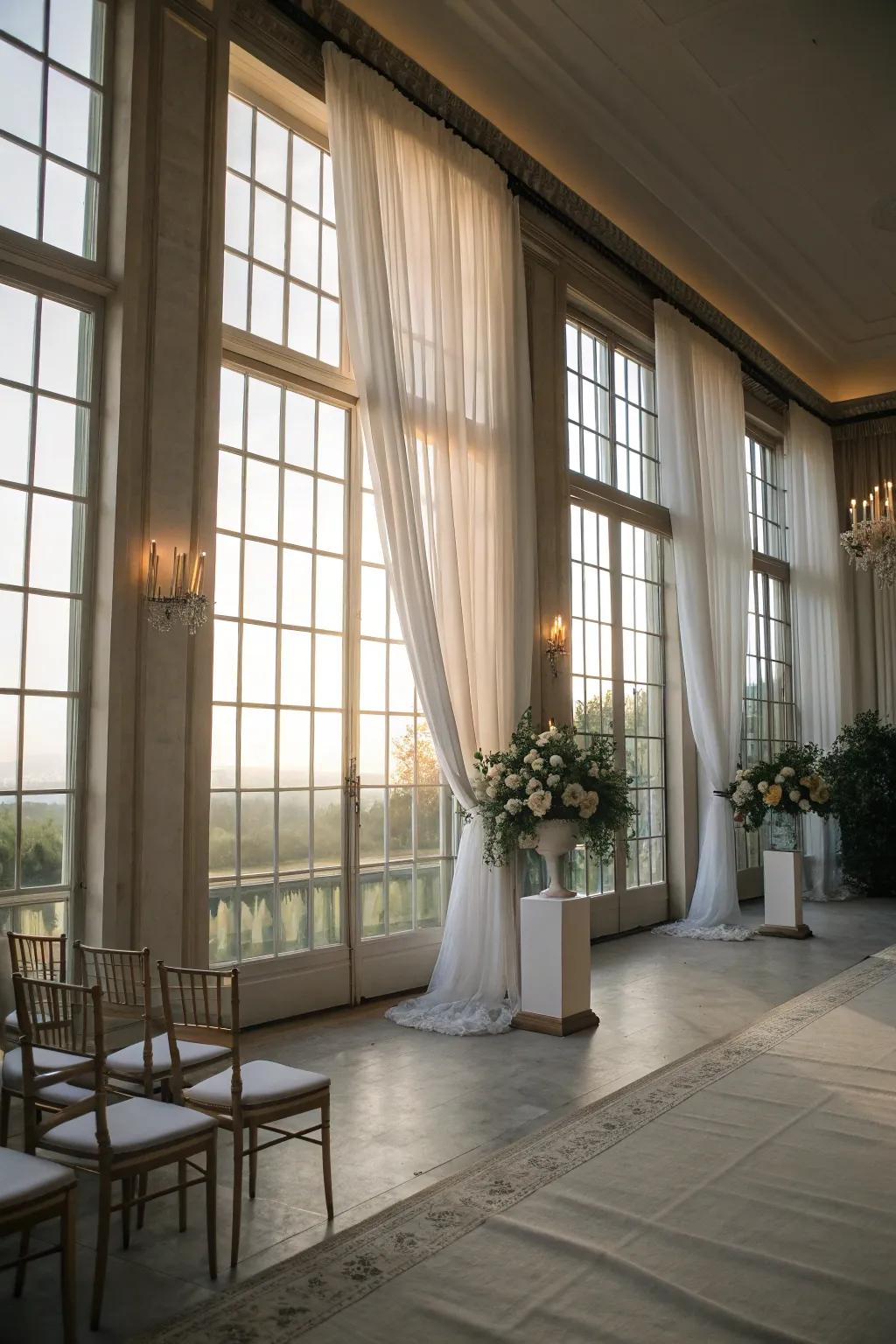 Clear panels make a light, airy setting.