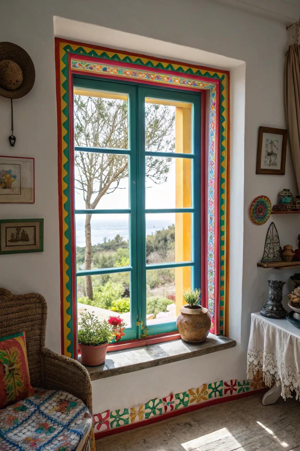 Vibrant window trim introduces character and clarity.